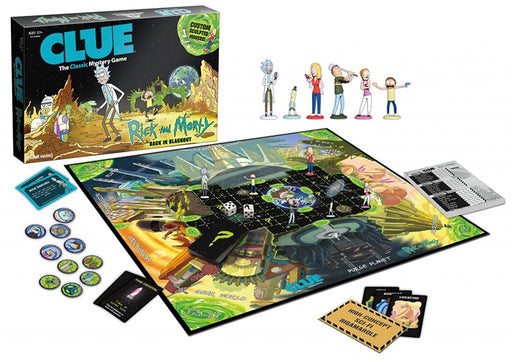 Rick and Morty Clue Collector's Edition Board Game Box and all Contents on Display