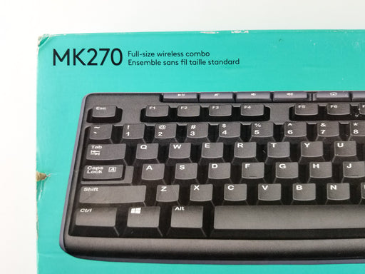 Logitech MK270 Wireless Keyboard & Mouse Combo Box