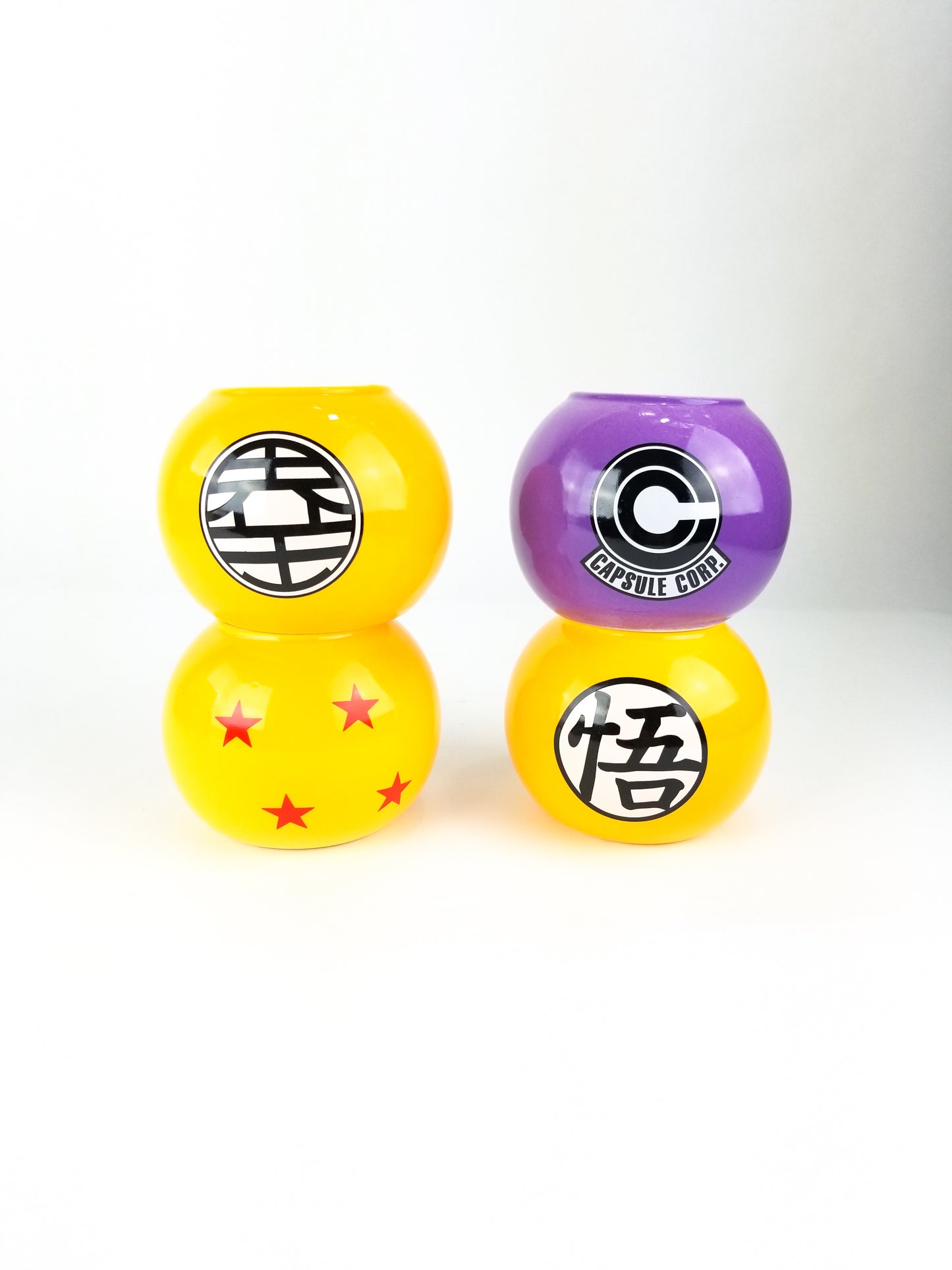 Dragon Ball Z 6oz Molded Mug 4 Piece Set Stacked