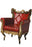 Red Chair Gold Accent and Legs
