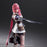 Final Fantasy Lightning Play Arts Kai Collectible Action Figure Back Pose Turning Around Gray Background