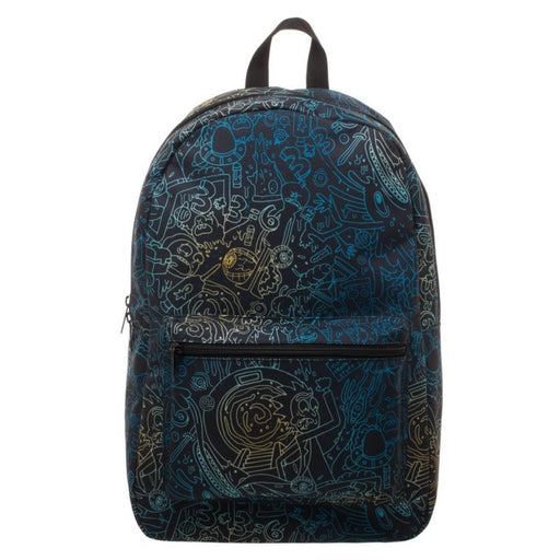 Rick and Morty Line Art Psycho Sublimated Backpack Front