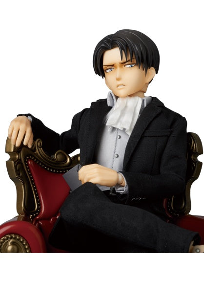Attack on Titan Captain Levi Ackerman Holding Book in Red Chair