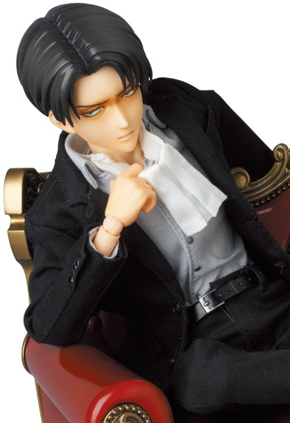 Attack on Titan Captain Levi Ackerman Leaning on Arm in Thinking Pose in Red Chair