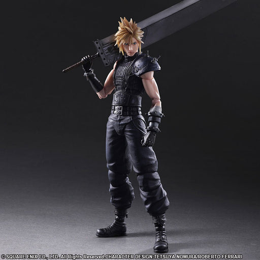 Final Fantasy VII Remake Cloud Strife Play Arts Kai Action Figure Sword Resting on Shoulder