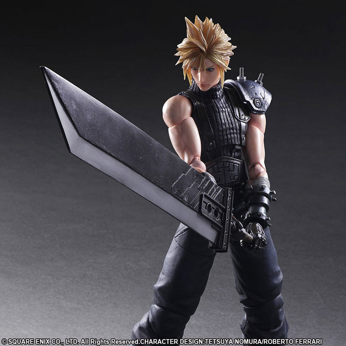 Final Fantasy VII Remake Cloud Strife Play Arts Kai Collectible Action Figure Wielding Sword
