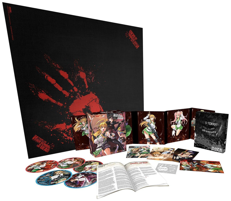 High School of the Dead Collector's Edition Blu-Ray DVD Combo Complete Box Set Open Display