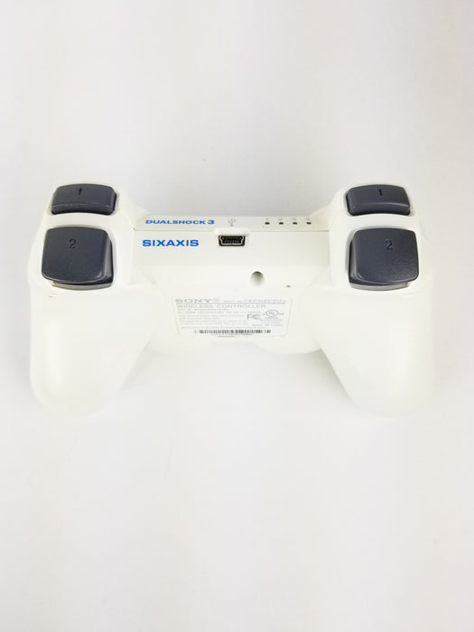 Sony Playstation 3 Dualshock 3 Sixaxis White Wireless Controller Back