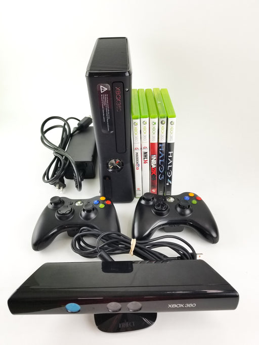 Xbox 360 Slim 1439 with Kinect and 2 Controller Video Game Console Bundle
