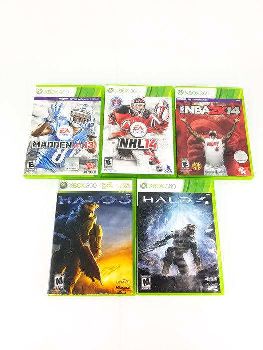 Xbox 360 Halo 3, Halo 4, Madden 13, NHL 14, NBA 2K14  Video Games