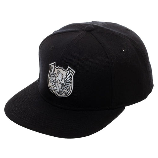 Black Clover Silver Eagle Magic Knights Crest Snapback Hat Front Angle