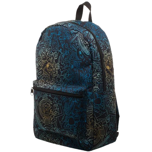 Rick and Morty Line Art Psycho Sublimated Backpack Front Left Angle